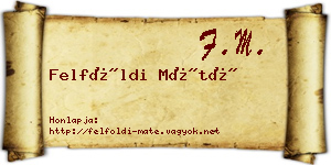 Felföldi Máté névjegykártya